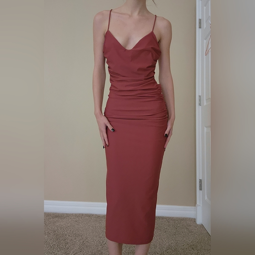 Edit By Nine floor length, backless cocktial dress